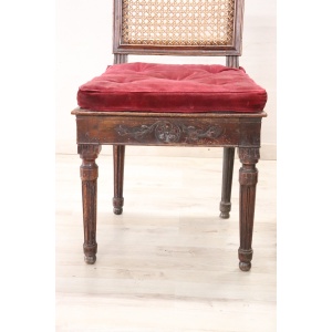 Antique Living Room Set In Walnut And Vienna Straw