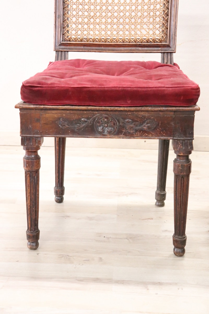Antique Living Room Set In Walnut And Vienna Straw