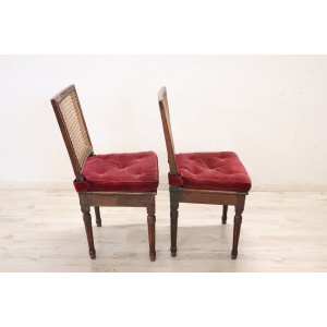 Antique Living Room Set In Walnut And Vienna Straw
