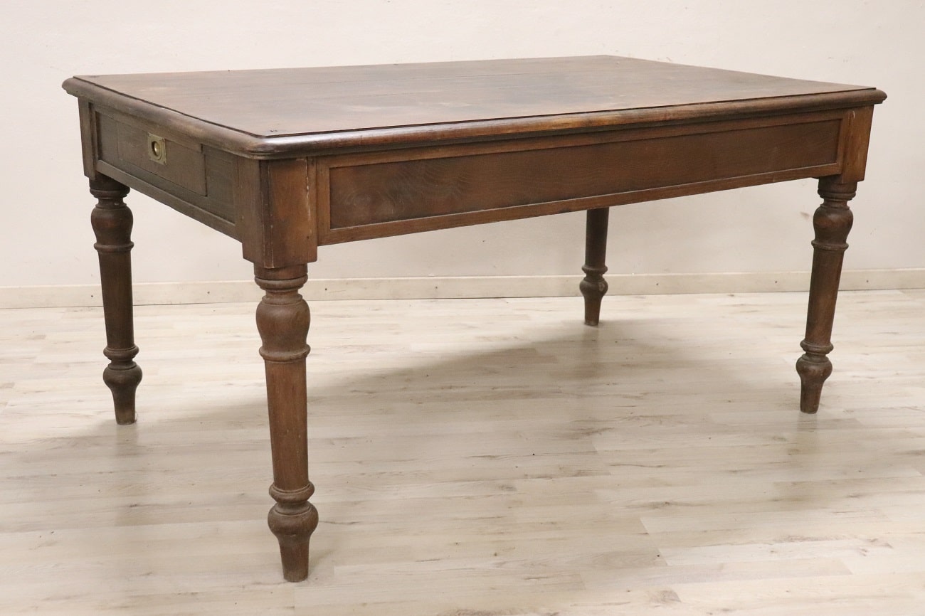 Kitchen Table In Oak Wood, Early 20th Century