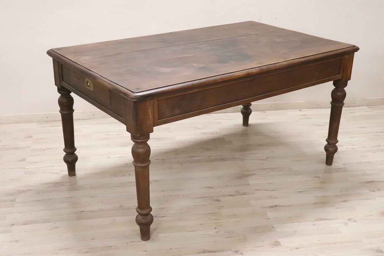 Kitchen Table In Oak Wood, Early 20th Century