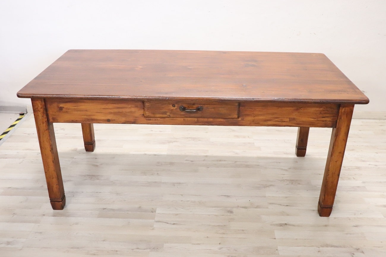 Italian Rustic Kitchen Table In Fir Wood