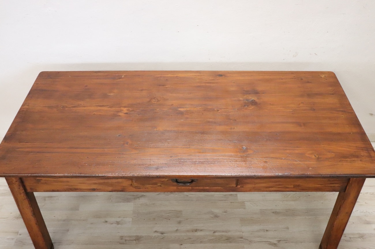 Italian Rustic Kitchen Table In Fir Wood
