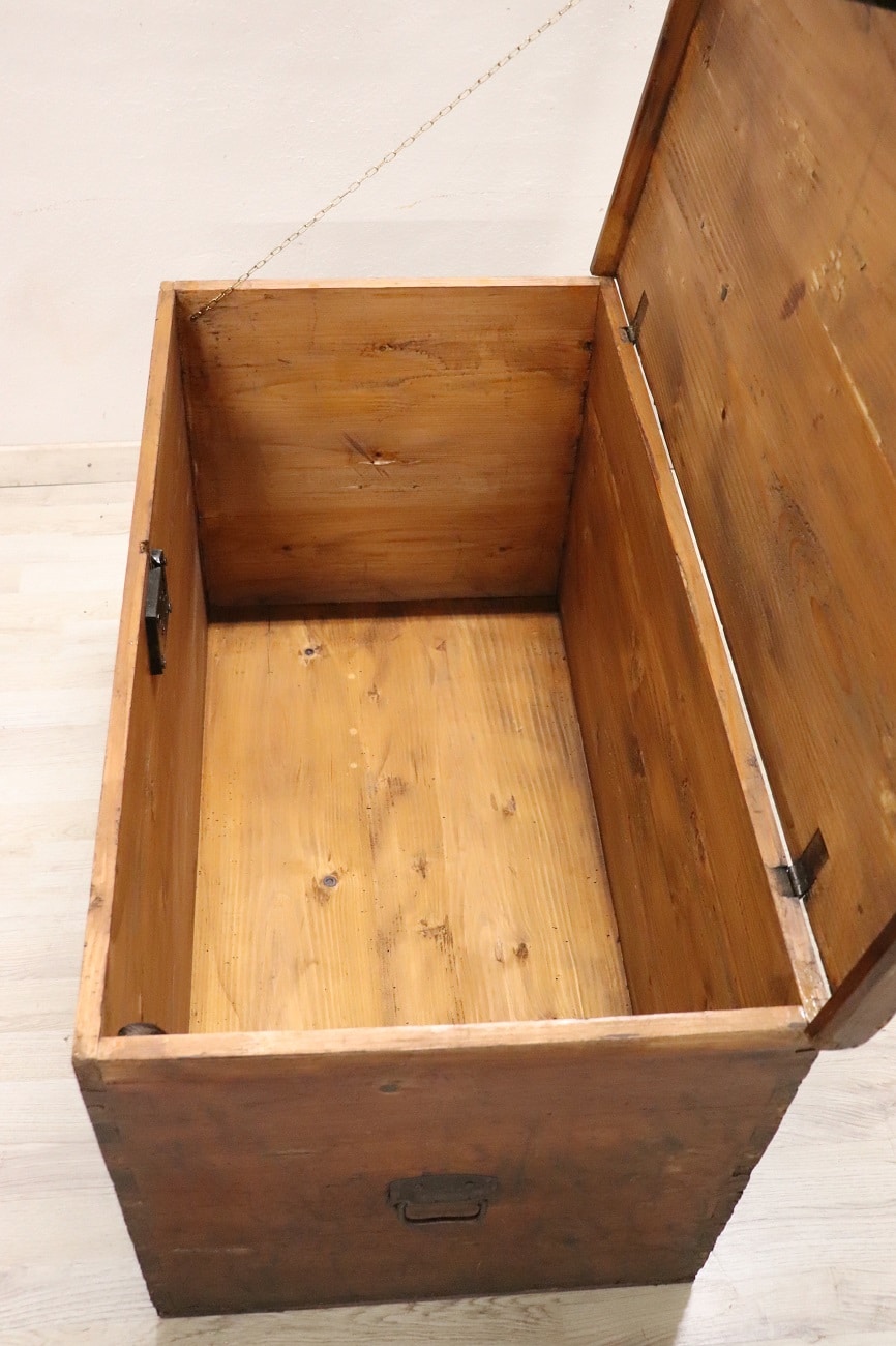Antique Rustic Trunk In Fir Wood