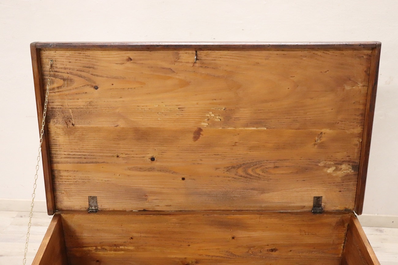 Antique Rustic Trunk In Fir Wood
