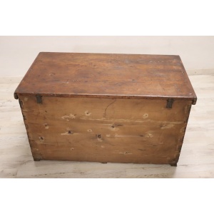 Antique Rustic Trunk In Fir Wood