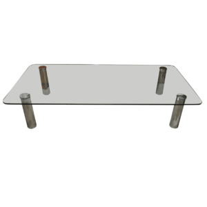 Large Glass & Chrome Coffee Table By Marco Zanuso For Zanotta, Italy, 1960s