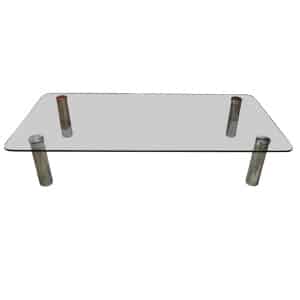 Large Glass & Chrome Coffee Table By Marco Zanuso For Zanotta, Italy, 1960s