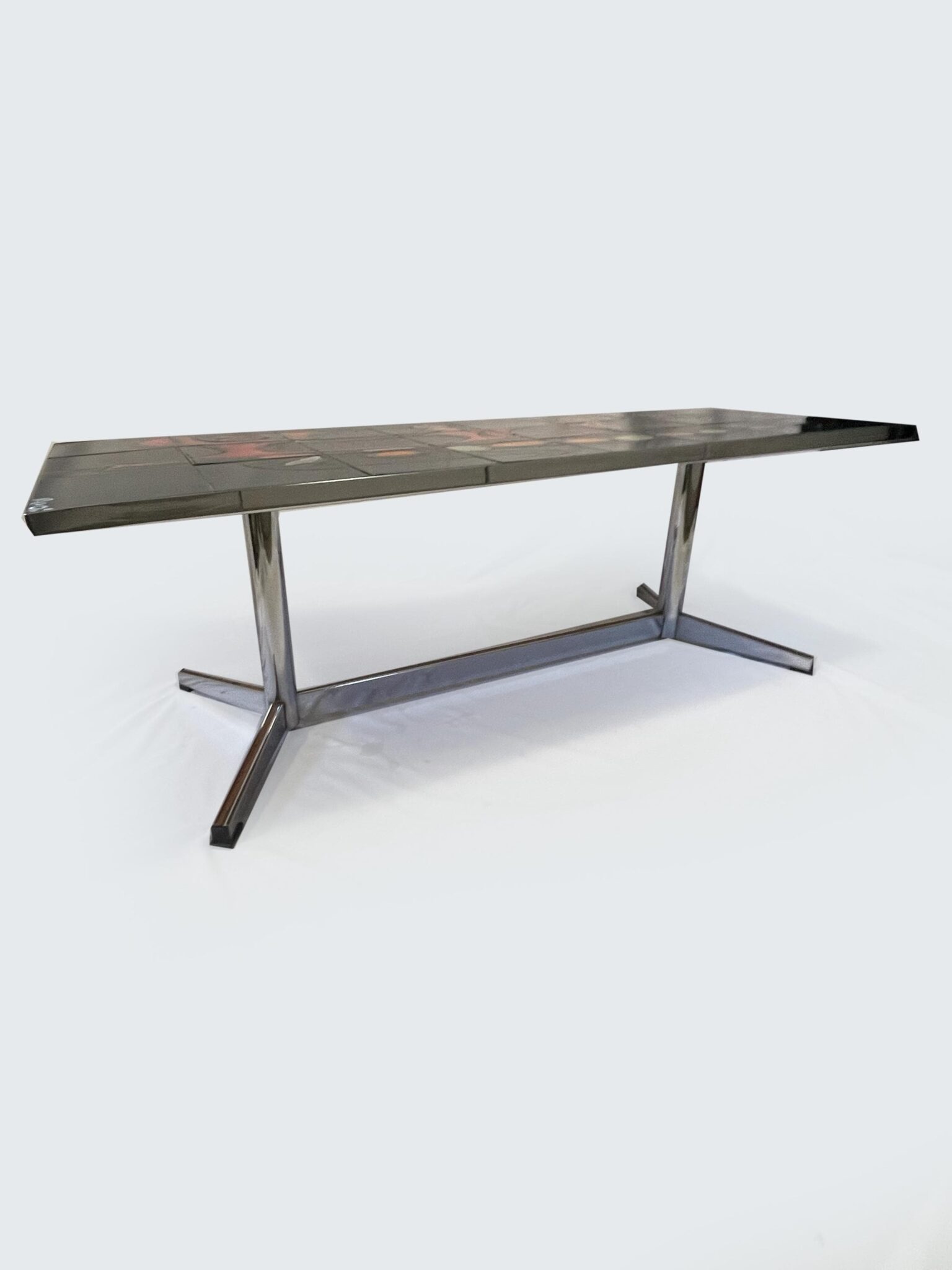 Mid Century Modern Adri Danish Ceramic Coffee Table, 1960s, Vintage Ceramic And Chrome Coffee Table, Desirable And Highly Collectable