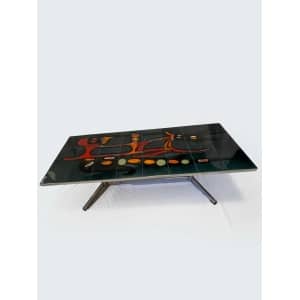 Mid Century Modern Adri Danish Ceramic Coffee Table, 1960s, Vintage Ceramic And Chrome Coffee Table, Desirable And Highly Collectable