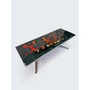 Mid Century Modern Adri Danish Ceramic Coffee Table, 1960s, Vintage Ceramic And Chrome Coffee Table, Desirable And Highly Collectable