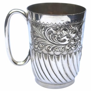 An attractive antique Victorian silver plated Mug by Roberts & Belk C.19thC
