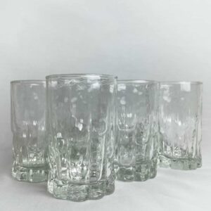 Ravenhead Vista Glass Set Of 6 14 Cl, Vintage Set Of Textured Glass Tumblers, Ravenhead Vista Glasses, Mid Century Glasses