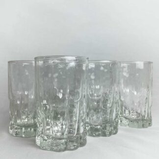 Ravenhead Vista Glass Set Of 6 14 Cl, Vintage Set Of Textured Glass Tumblers, Ravenhead Vista Glasses, Mid Century Glasses
