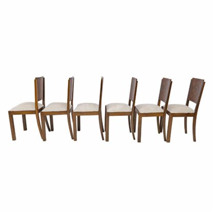 Six Art Dèco Italian Walnut Dining Chairs, 1940s - Image 5