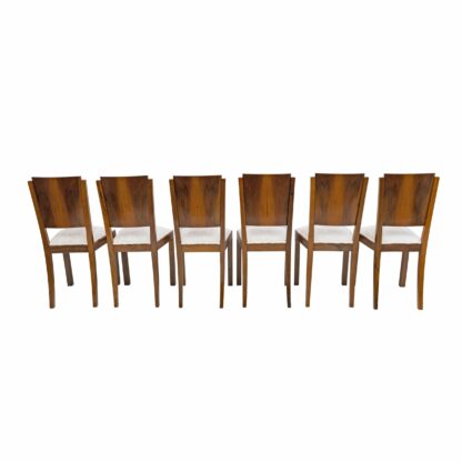 Six Art Dèco Italian Walnut Dining Chairs, 1940s - Image 11
