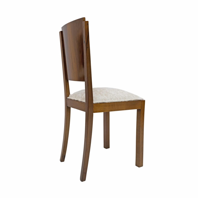 Six Art Dèco Italian Walnut Dining Chairs, 1940s - Image 9