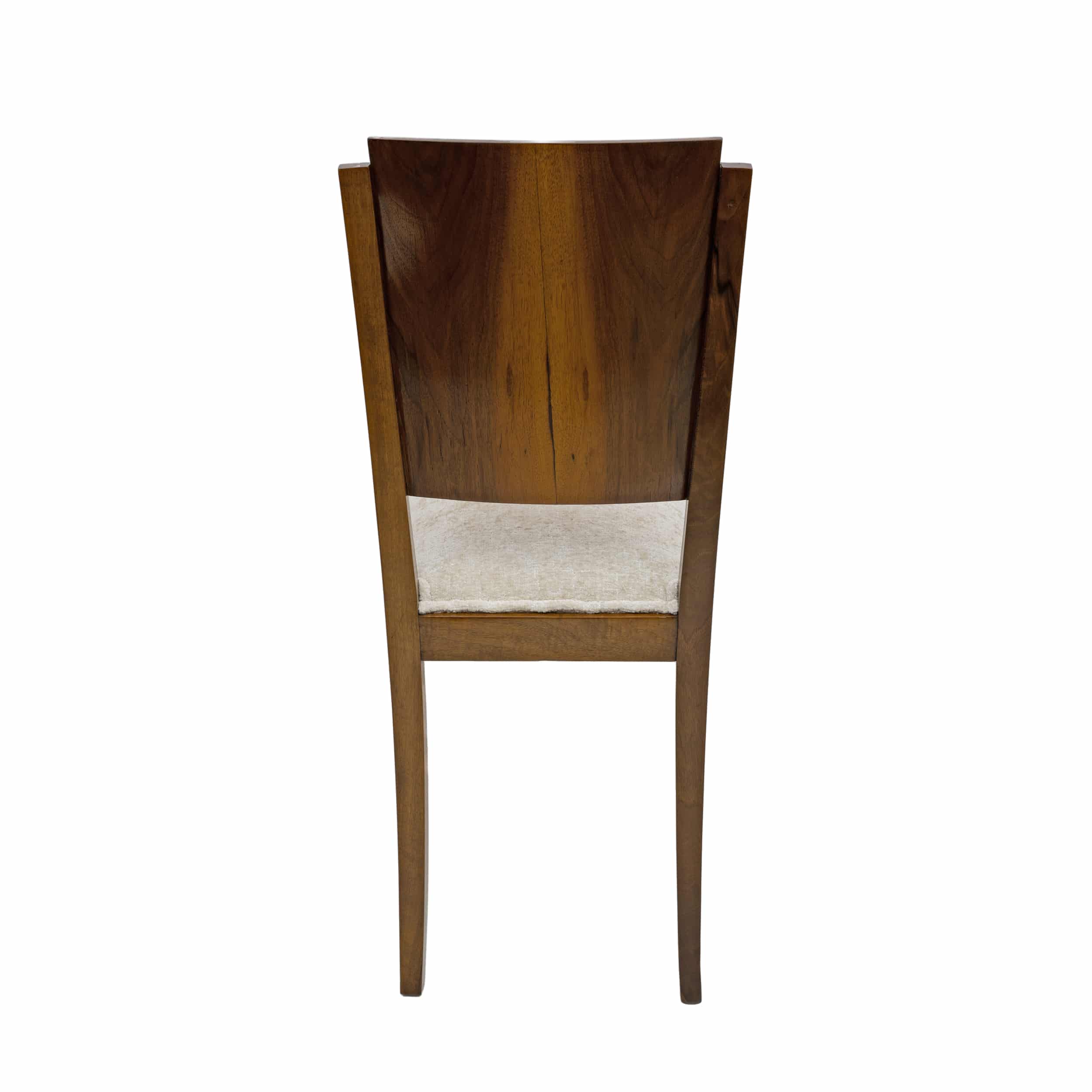 Six Art Dèco Italian Walnut Dining Chairs, 1940s