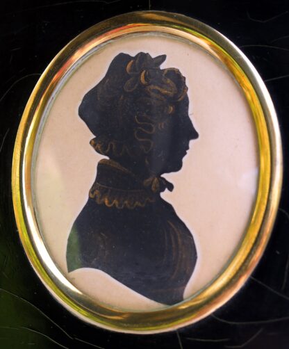 A good antique Georgian bronzed Silhouette cut Portrait Miniature C.early 19thC - Image 2