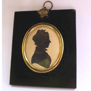 A good antique Georgian bronzed Silhouette cut Portrait Miniature C.early 19thC