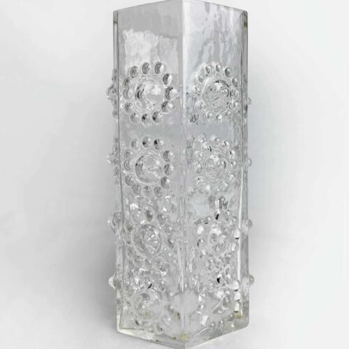 Vintage Dartington Glass Vase, Designed By Frank Thrower, Hexagonal Shape, Home Decor, Collectable Glass, Made In England C.1960’s