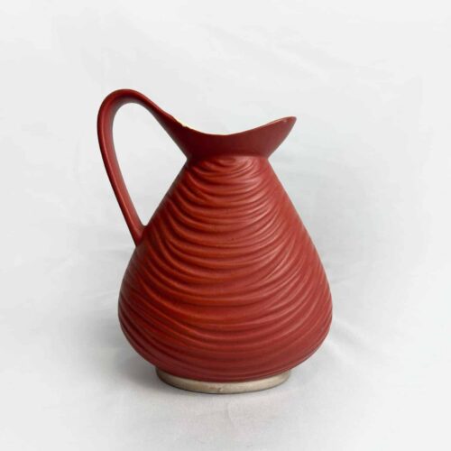 Vintage West German Pottery Vase, Mid Century Ceramic Jug, West German 913 Red Jug. Mcm Small Retro Vase