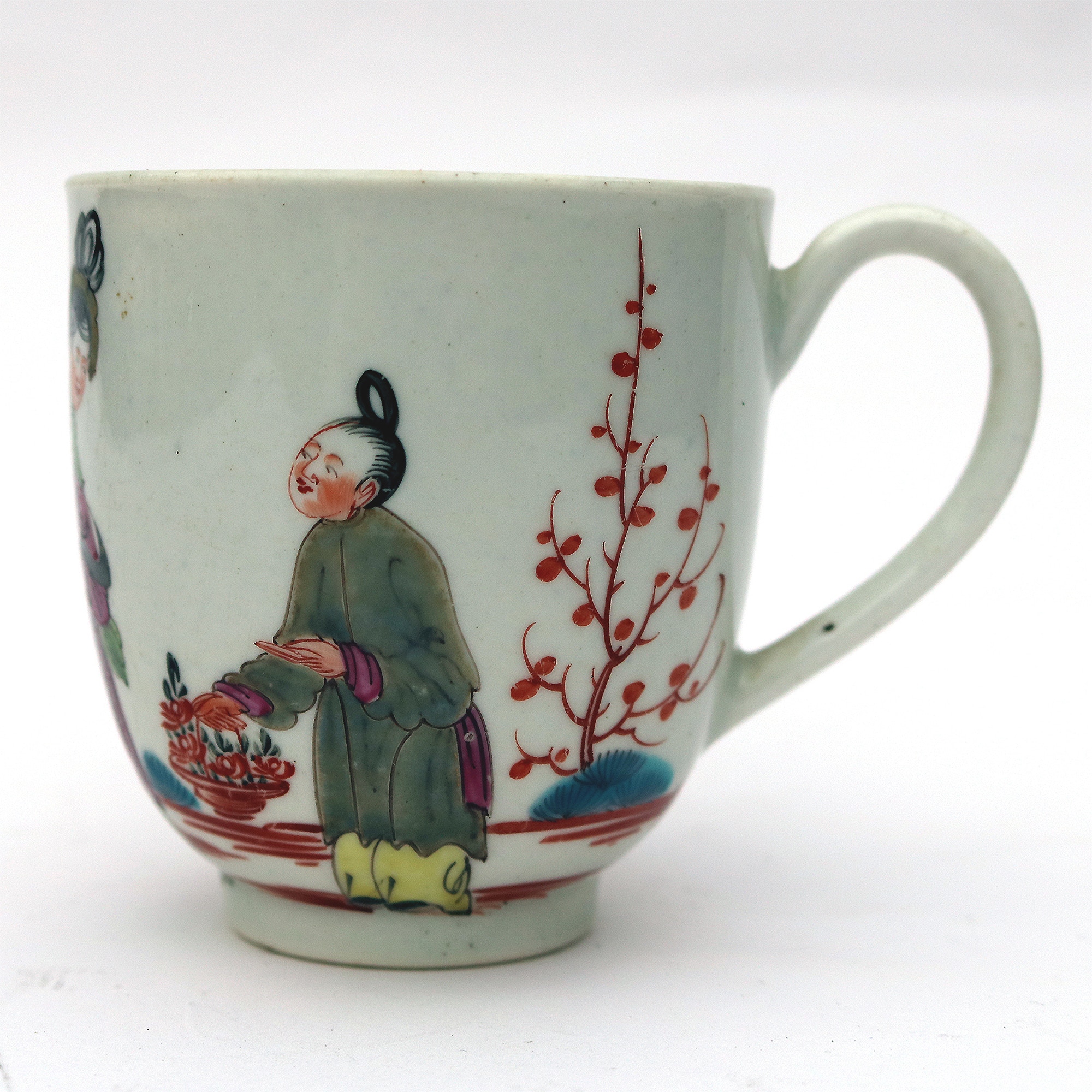 A good antique porcelain 1st Period Worcester Chinoiserie Mandarin Cup C.18thC