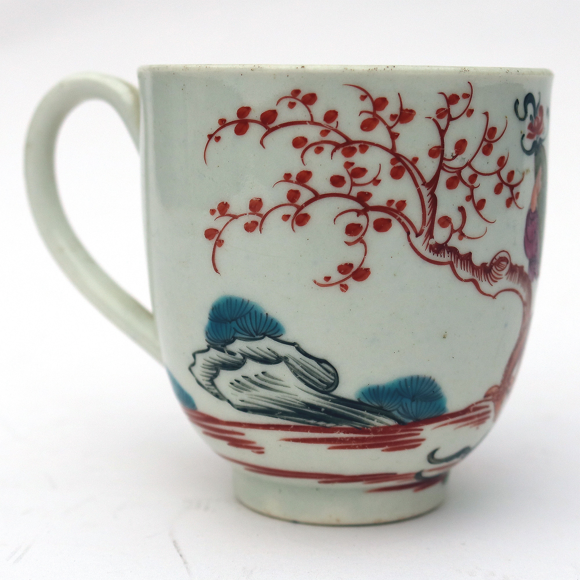 A good antique porcelain 1st Period Worcester Chinoiserie Mandarin Cup C.18thC