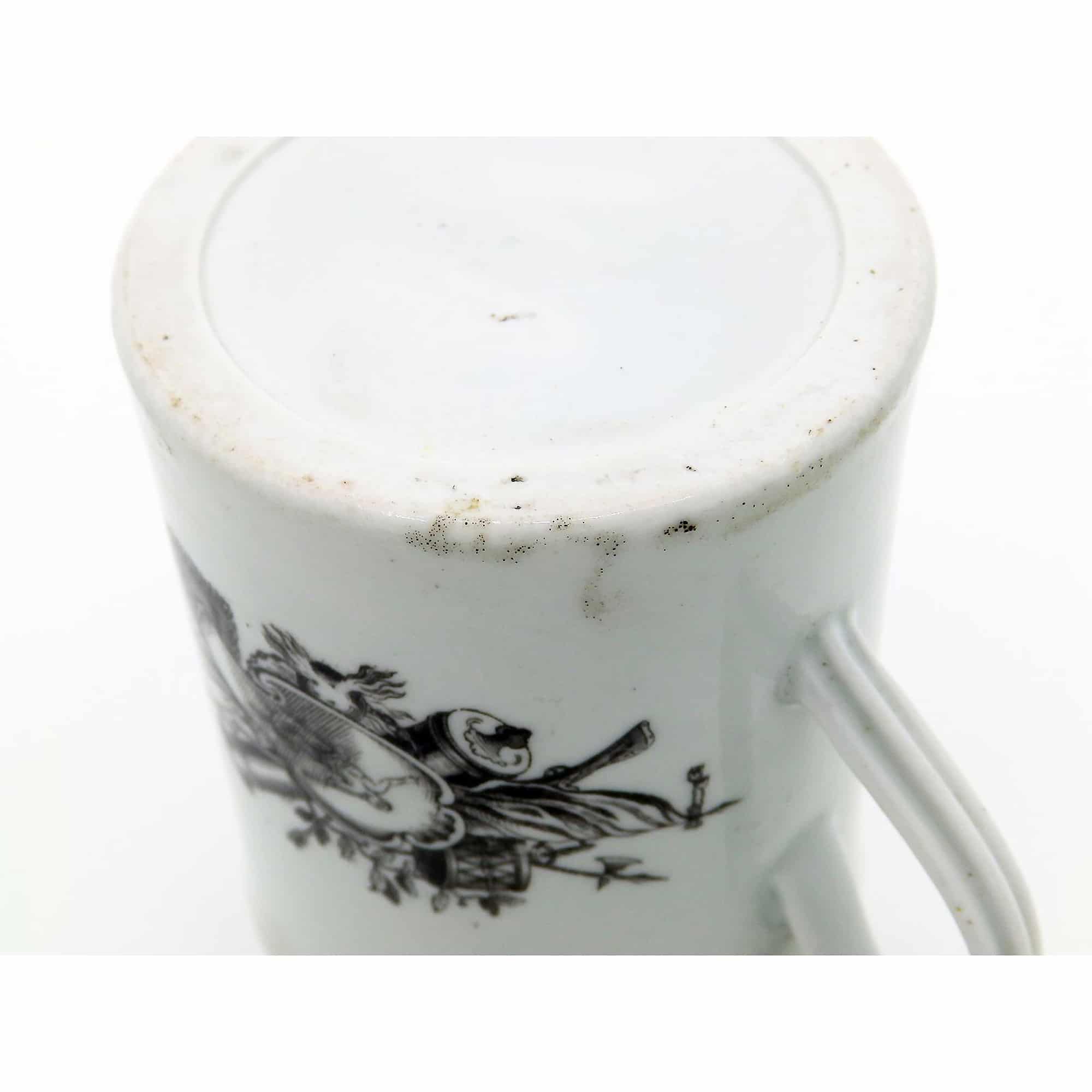 An antique Worcester porcelain Royal Commemorative Frederick II Tankard 18th/19thC