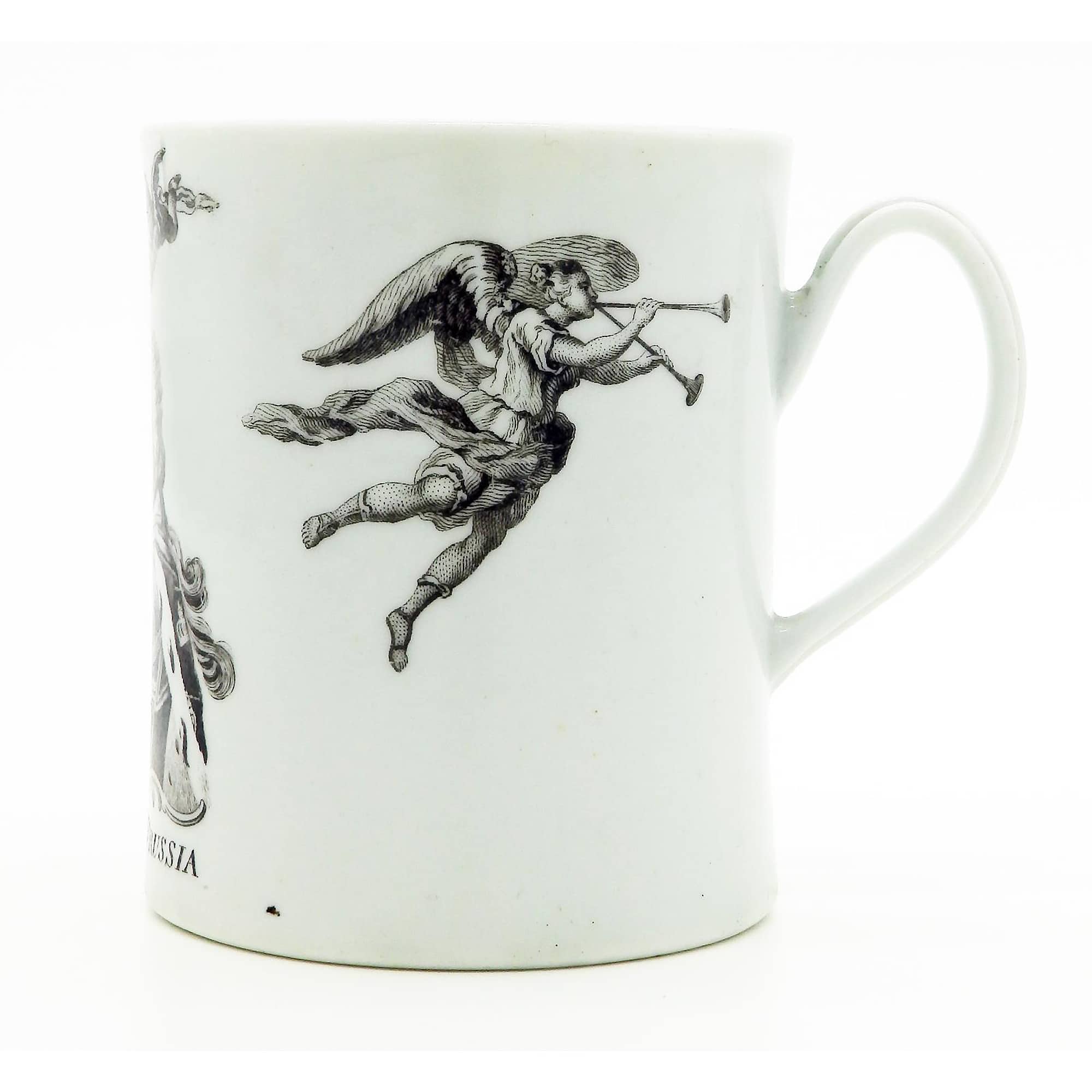 An antique Worcester porcelain Royal Commemorative Frederick II Tankard 18th/19thC