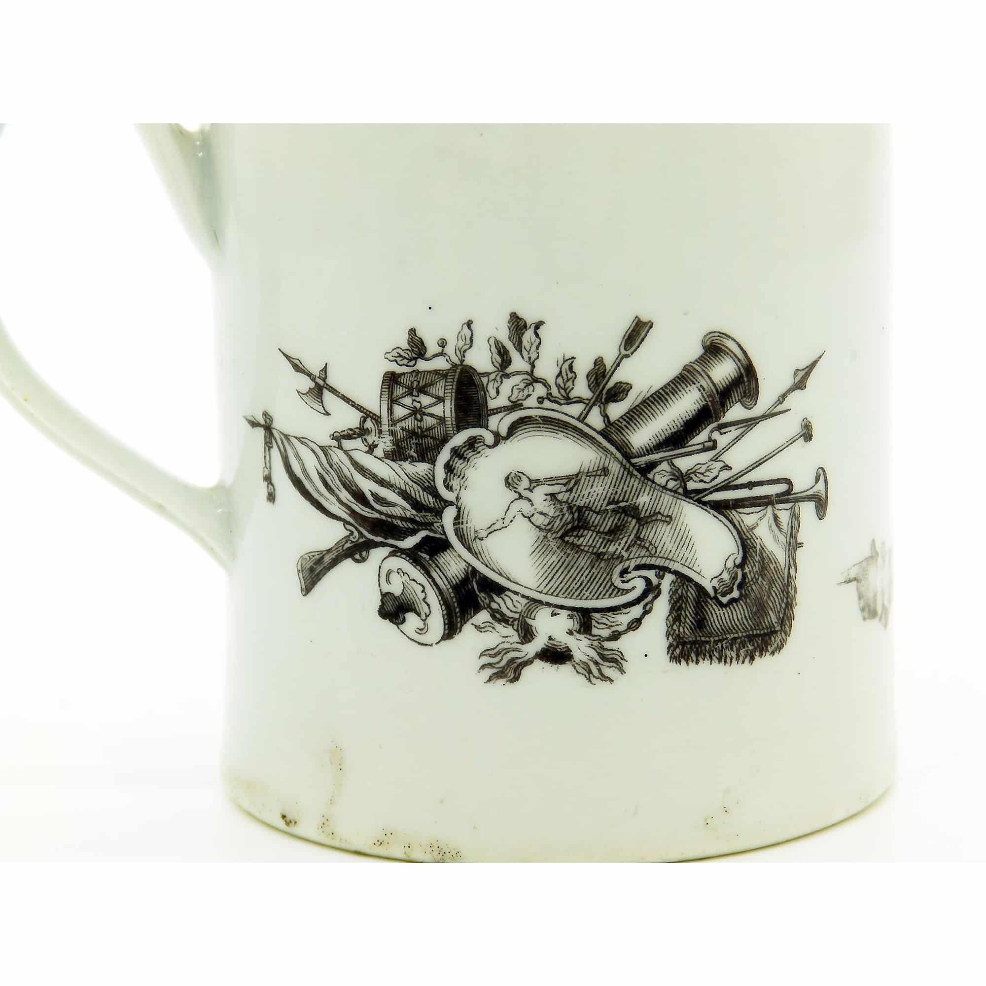 An antique Worcester porcelain Royal Commemorative Frederick II Tankard 18th/19thC