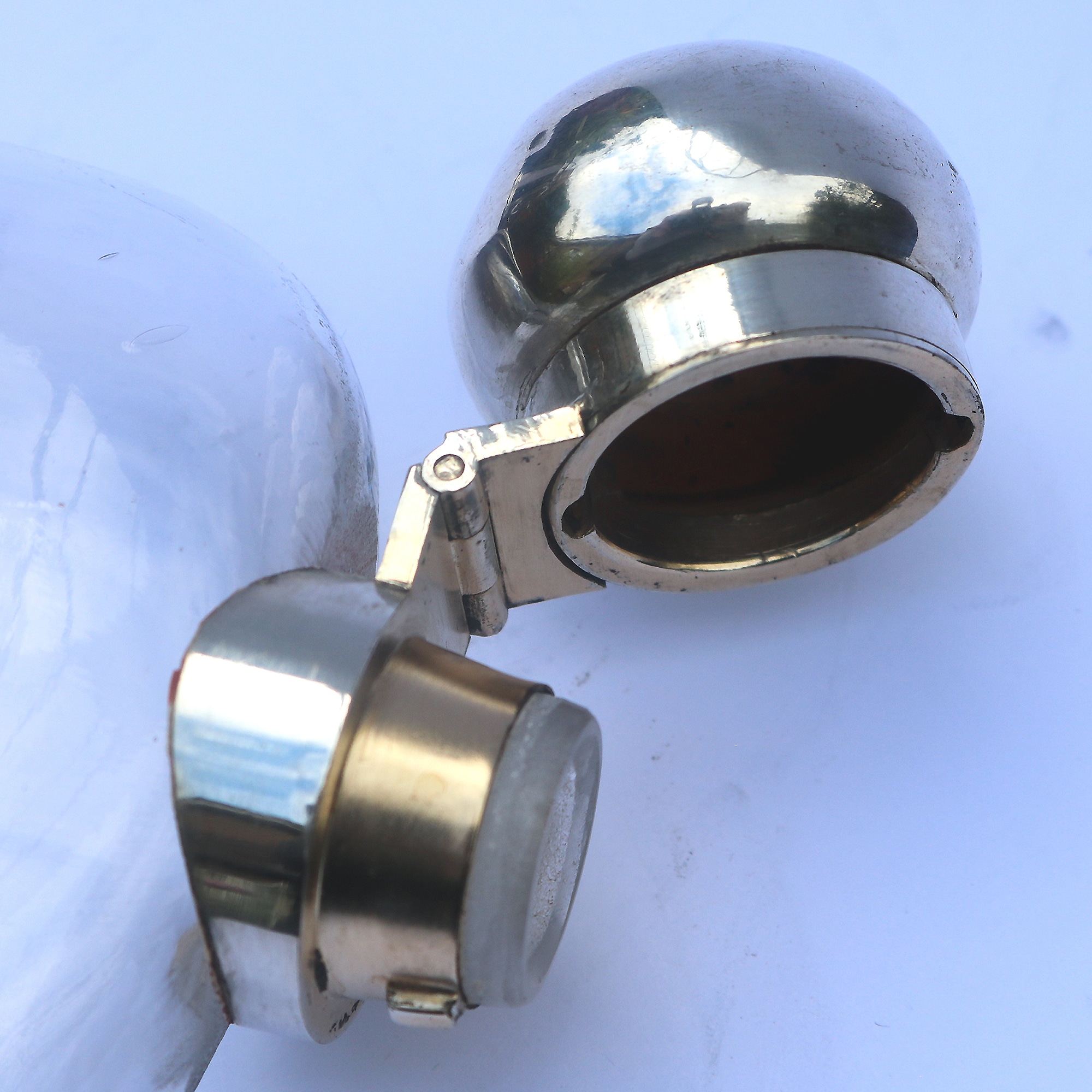 A good and attractive silver plated and glass Hip Flask by Harrods C.20thC
