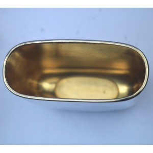 A good and attractive silver plated and glass Hip Flask by Harrods C.20thC