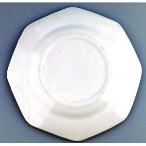 Unusual antique Staffordshire pottery daisy border Military Nursery Plate C.19th