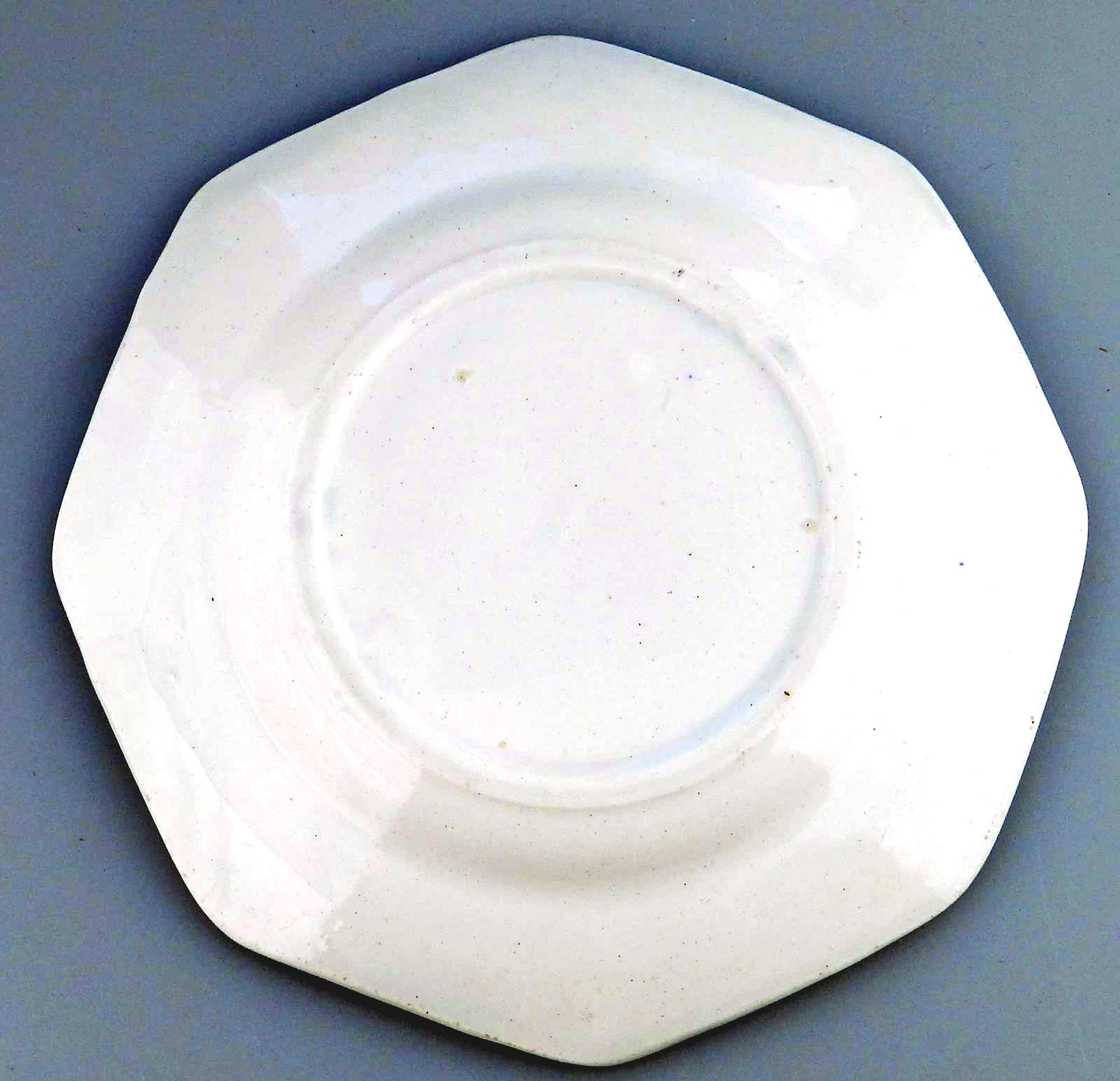 Unusual antique Staffordshire pottery daisy border Military Nursery Plate C.19th