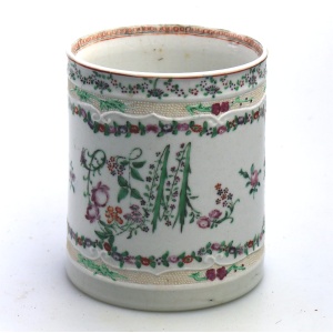 A fine and unusual antique Chinese famille rose porcelain dragon Tankard C.18thC