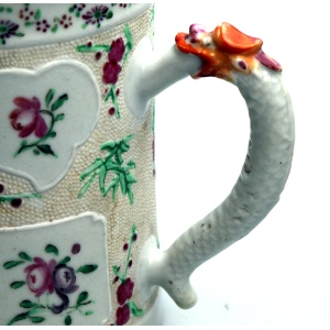 A fine and unusual antique Chinese famille rose porcelain dragon Tankard C.18thC