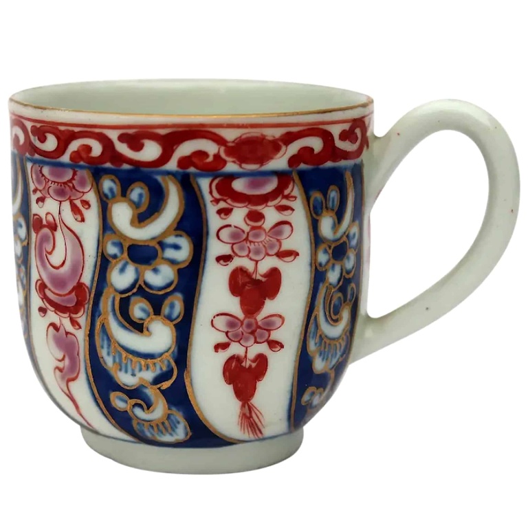A good antique porcelain 1st Period Worcester Queen Charlotte Coffee Can C.1770 - Image 2
