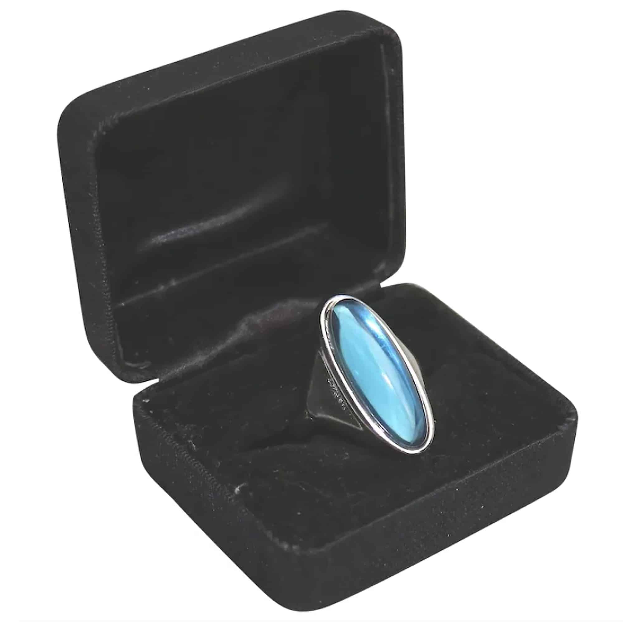 A good mid-century designer silver & stone Ring signed & gift box R/8.5 C.1960+