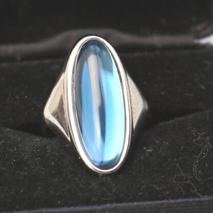 A good mid-century designer silver & stone Ring signed & gift box R/8.5 C.1960+ - Image 4