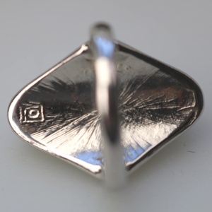 A good mid-century designer silver & stone Ring signed & gift box R/8.5 C.1960+