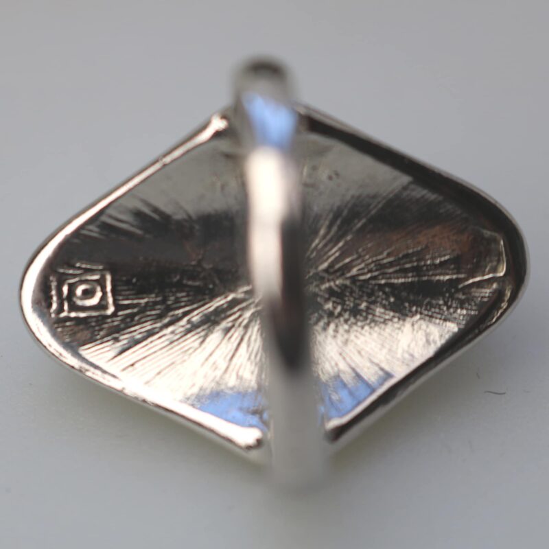 A good mid-century designer silver & stone Ring signed & gift box R/8.5 C.1960+