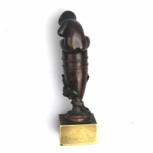 A good & rare antique novelty Grand Tour bronze figural child Desk Seal C.19thC