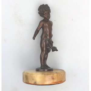 A fine and very charming antique bronze sculpture Figurine of child & Fly C.19thC