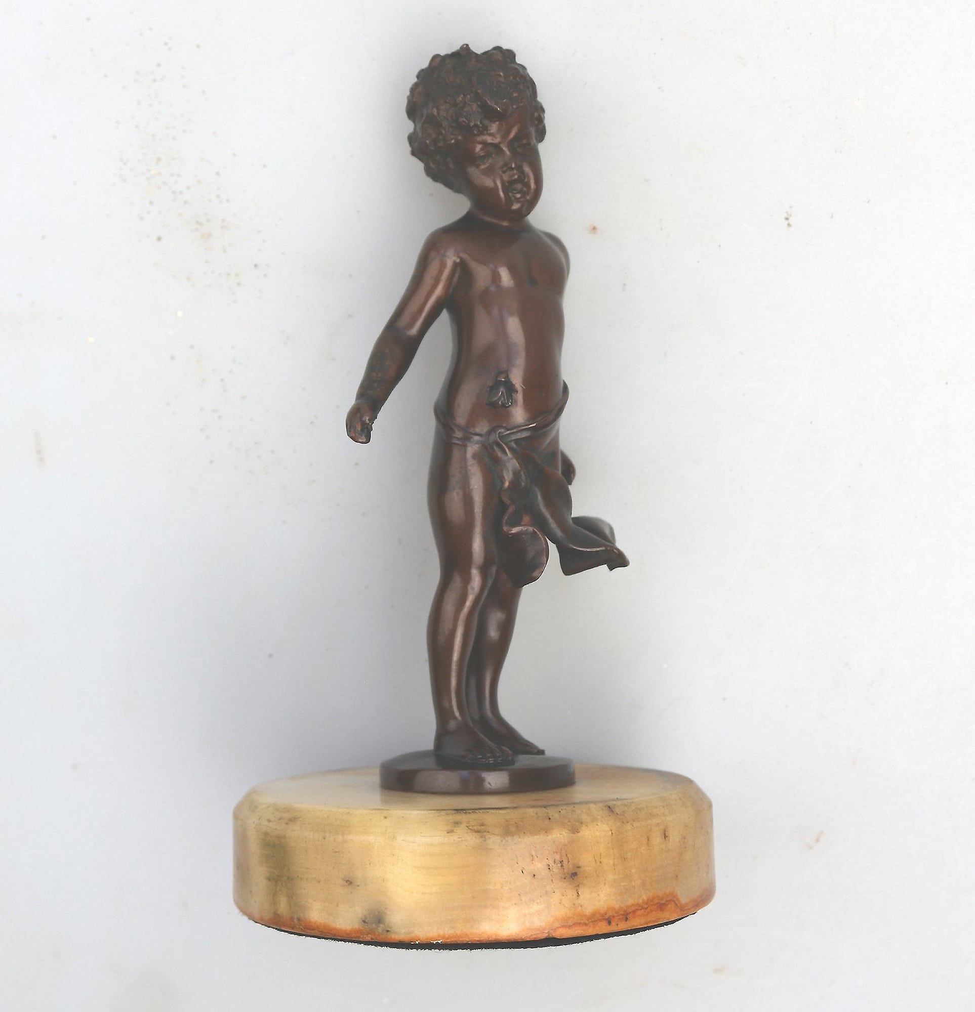 A fine and very charming antique bronze sculpture Figurine of child & Fly C.19thC