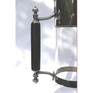 An antique Victorian silver plate & cut glass Wine Claret Jug C.1890