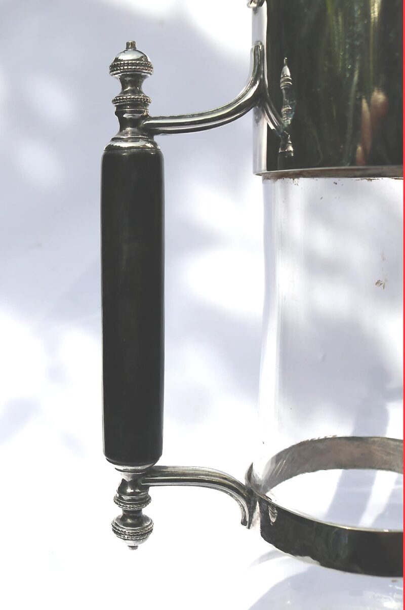 An antique Victorian silver plate & cut glass Wine Claret Jug C.1890
