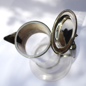 An antique Victorian silver plate & cut glass Wine Claret Jug C.1890