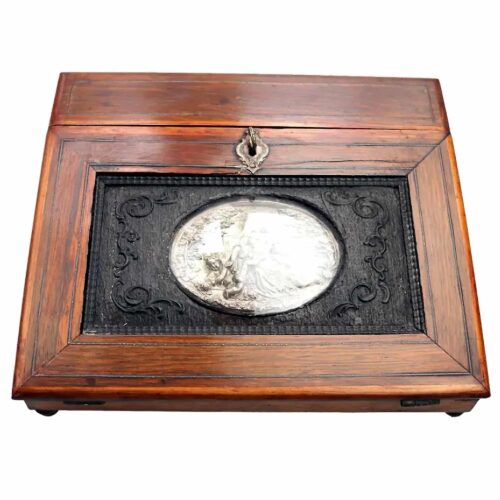 An extremely rare antique Palais Royal Madonna & child ladies Lap Desk C.19thC