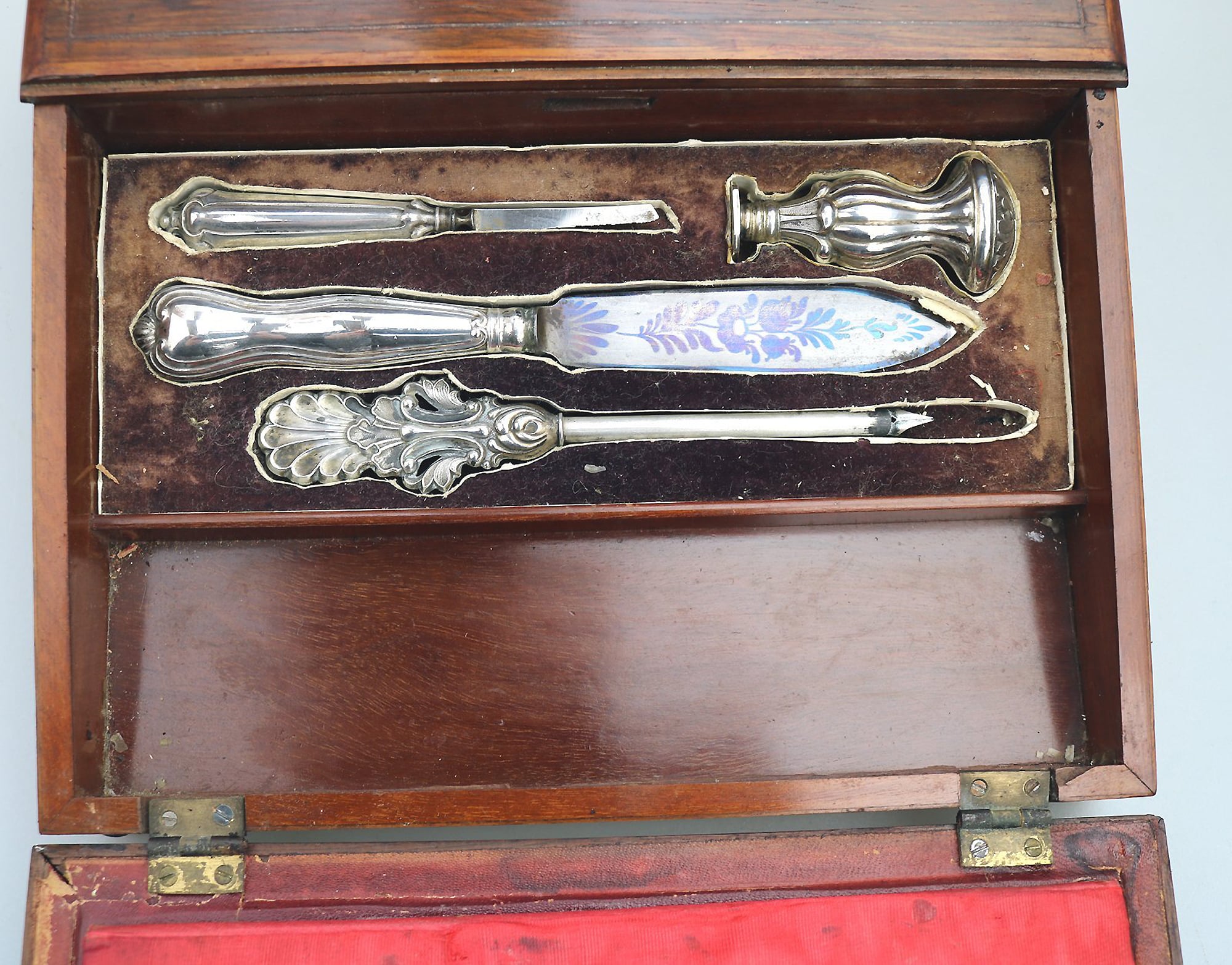 An extremely rare antique Palais Royal Madonna & child ladies Lap Desk C.19thC